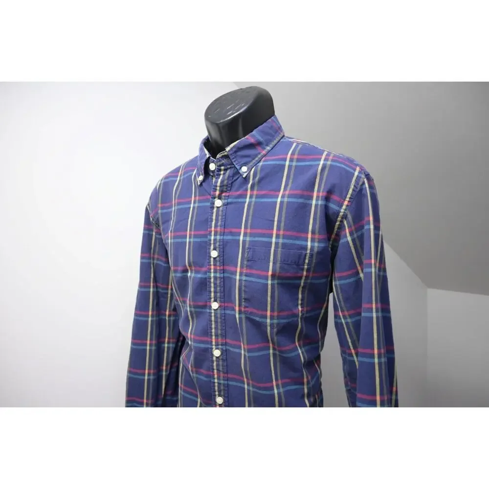 J Crew Dress Shirt Plaid Casual Button‎ Up Long Sleeve Mens Size Large